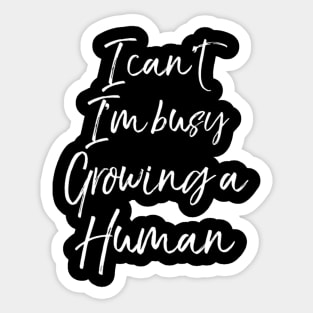 Pregnancy Quote I Can T I M Busy Growing A Hu Sticker